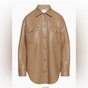 Aritzia Wilfred The Ganna Faux Leather Shacket Shirt Jacket size M